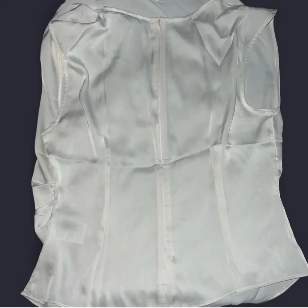 NWT White Satin Cowl Neck Sleeveless Blouse - Picture 5 of 7